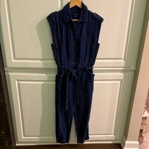 Banana Republic Navy Sleeveless Jumpsuit